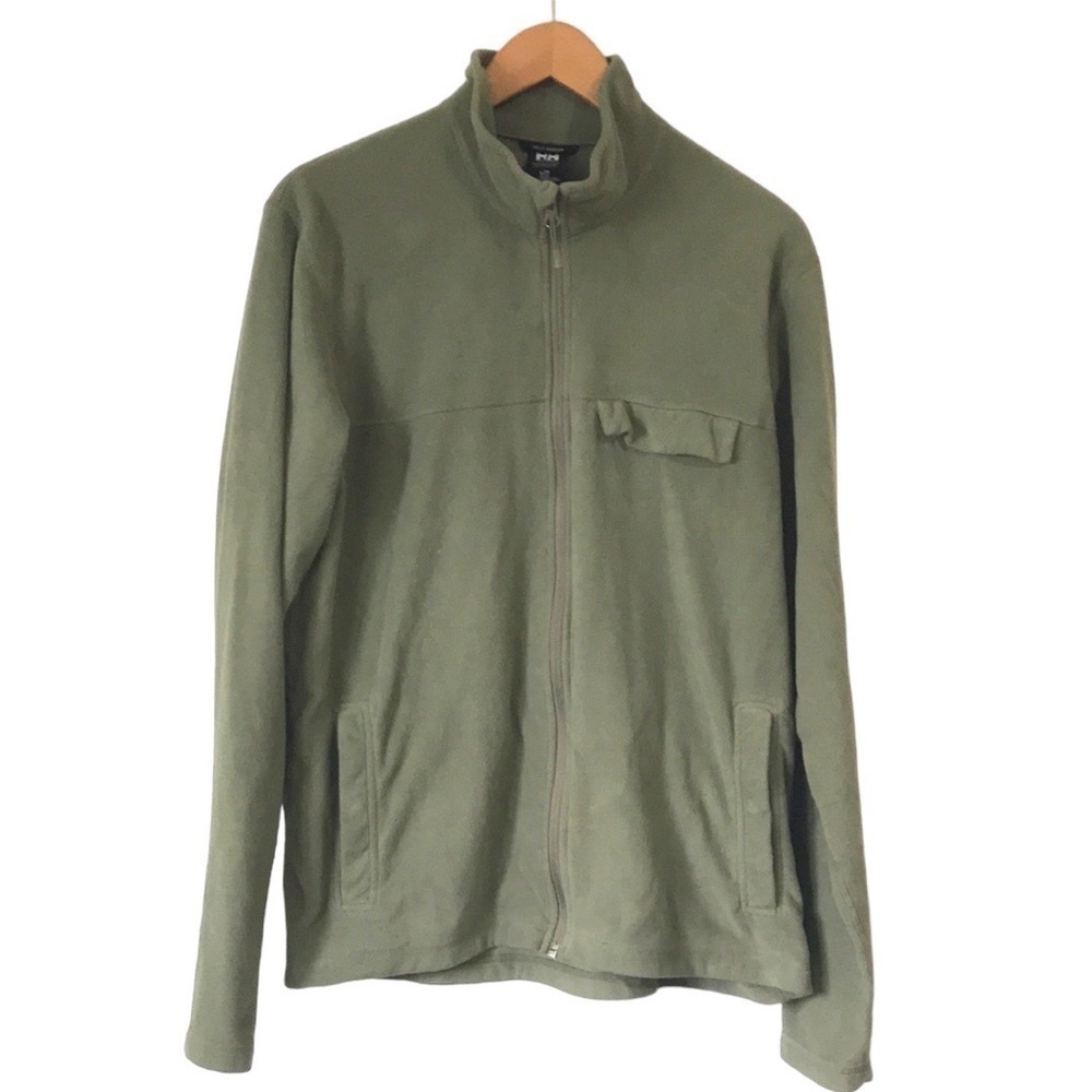 Helly Hansen green fleece zip up lightweight jacket size large unisex